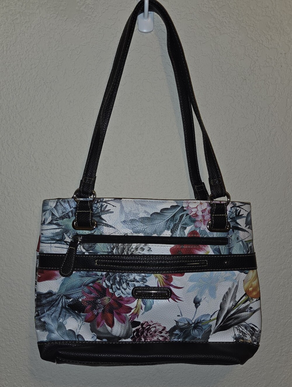 Stone & Co Floral Print Purse with Black Trim - Women Bags